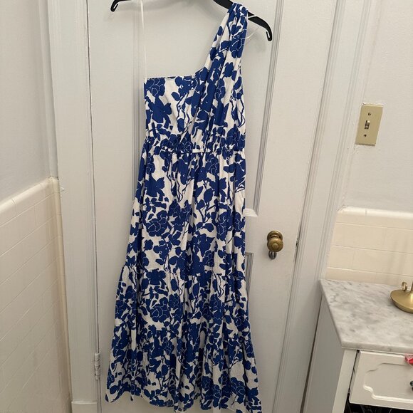 Tuckernuck Hyacinth House Blue Floral One Shoulder Sybil Maxi Dress - Picture 7 of 7